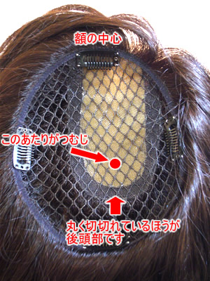部分ウィッグはどっちが前